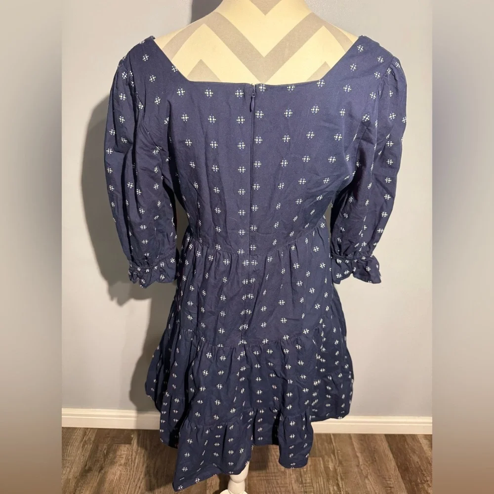 Madewell Blue Dress with‎ White Pattern